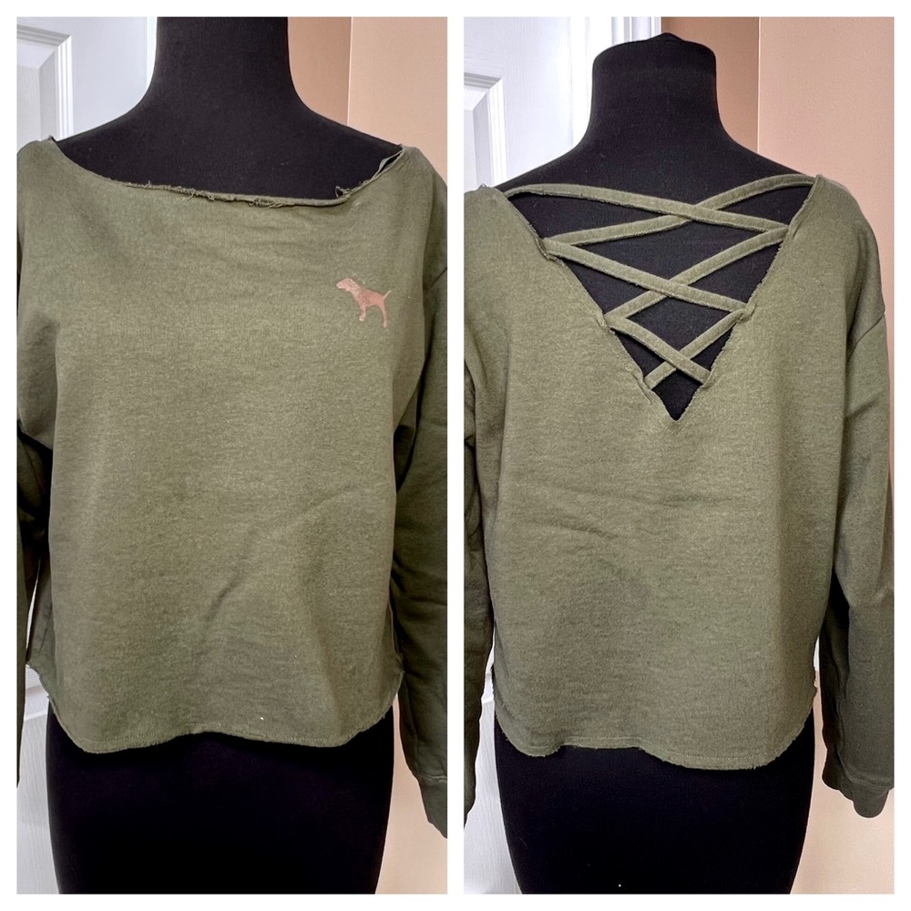 ⭐️ PINK Victoria’s Secret Open Back Sweatshirt size XS